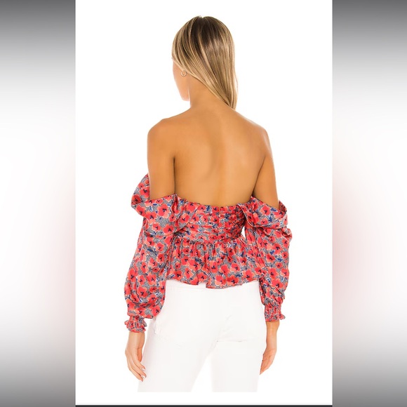 House of Harlow Red Poppy Floral Blouse - Picture 2 of 9